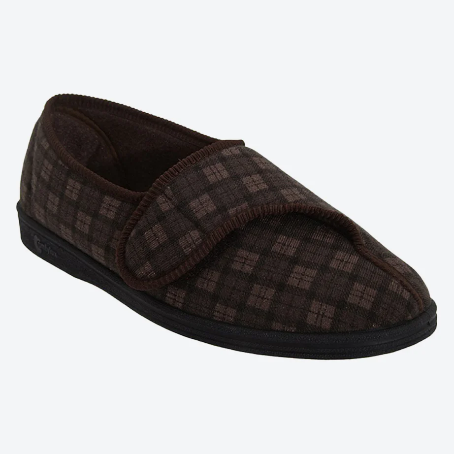 Mens Wide Fit Comfylux Paul Slippers - Image 4