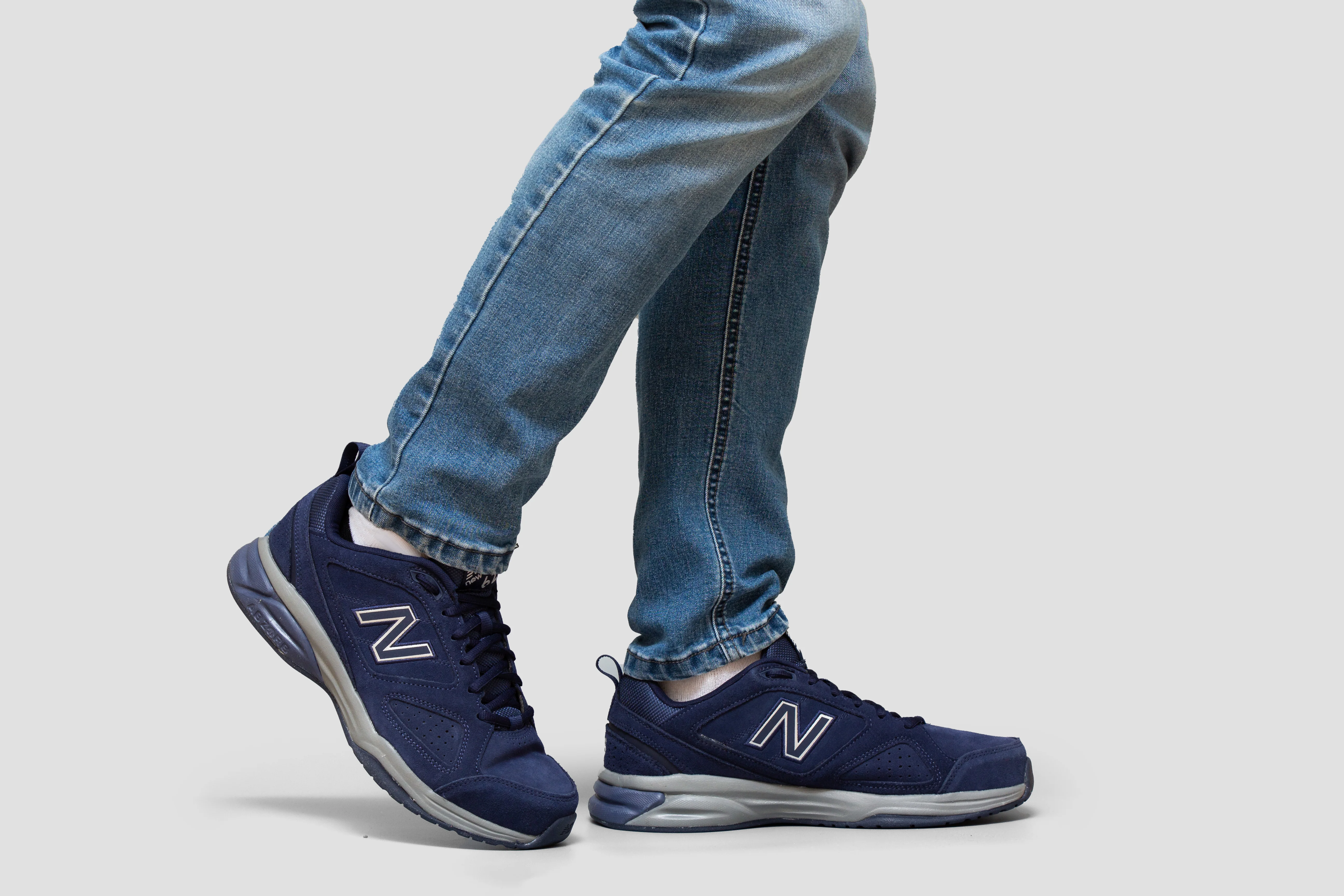 Mens New Balance Wide Fit MX624NV4 Navy Trainers - By Wide Fit Shoes ABZORB - Image 4