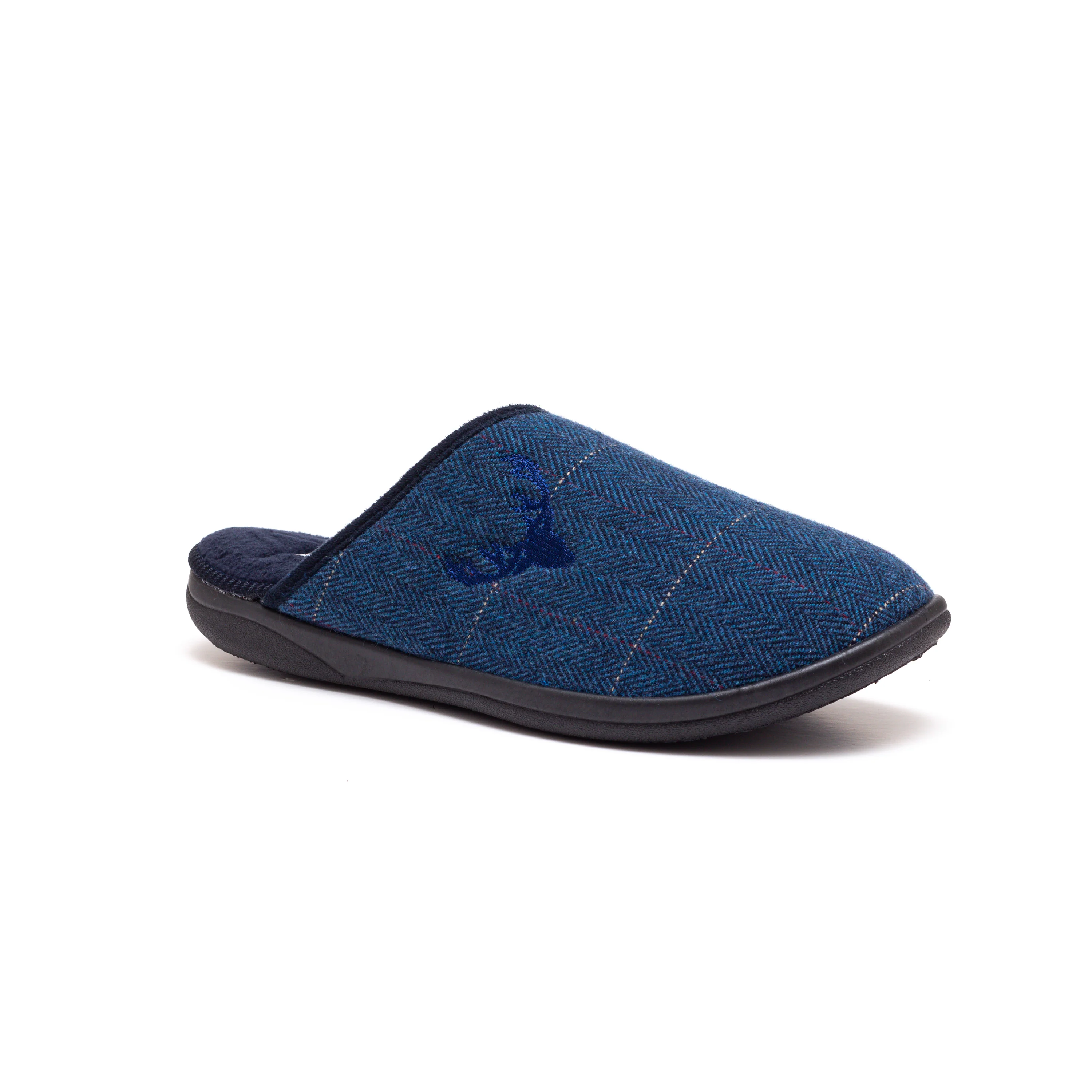 Mens Wide Fit Padders Stag Mule Slippers - Image 3
