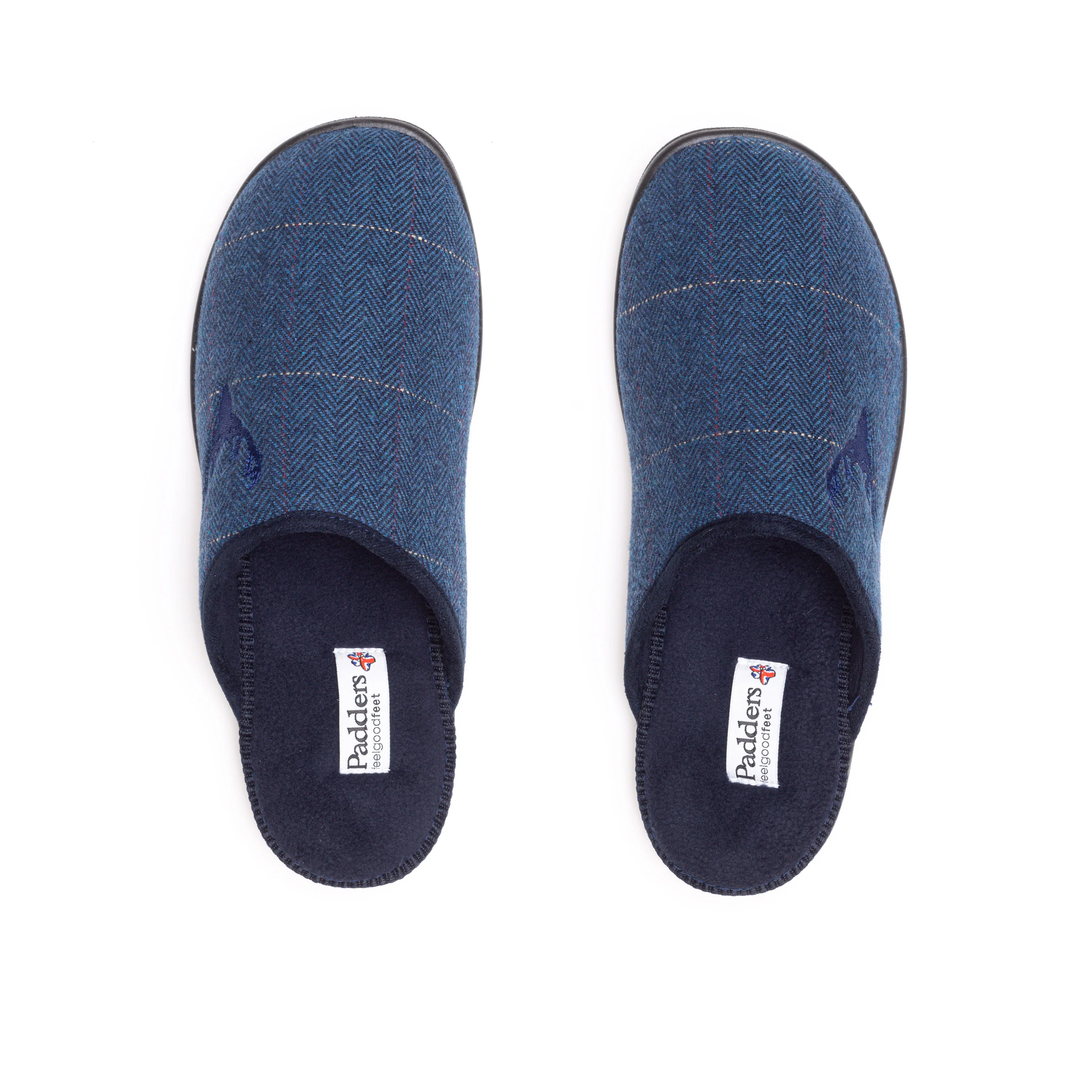 Mens Wide Fit Padders Stag Mule Slippers - Image 4