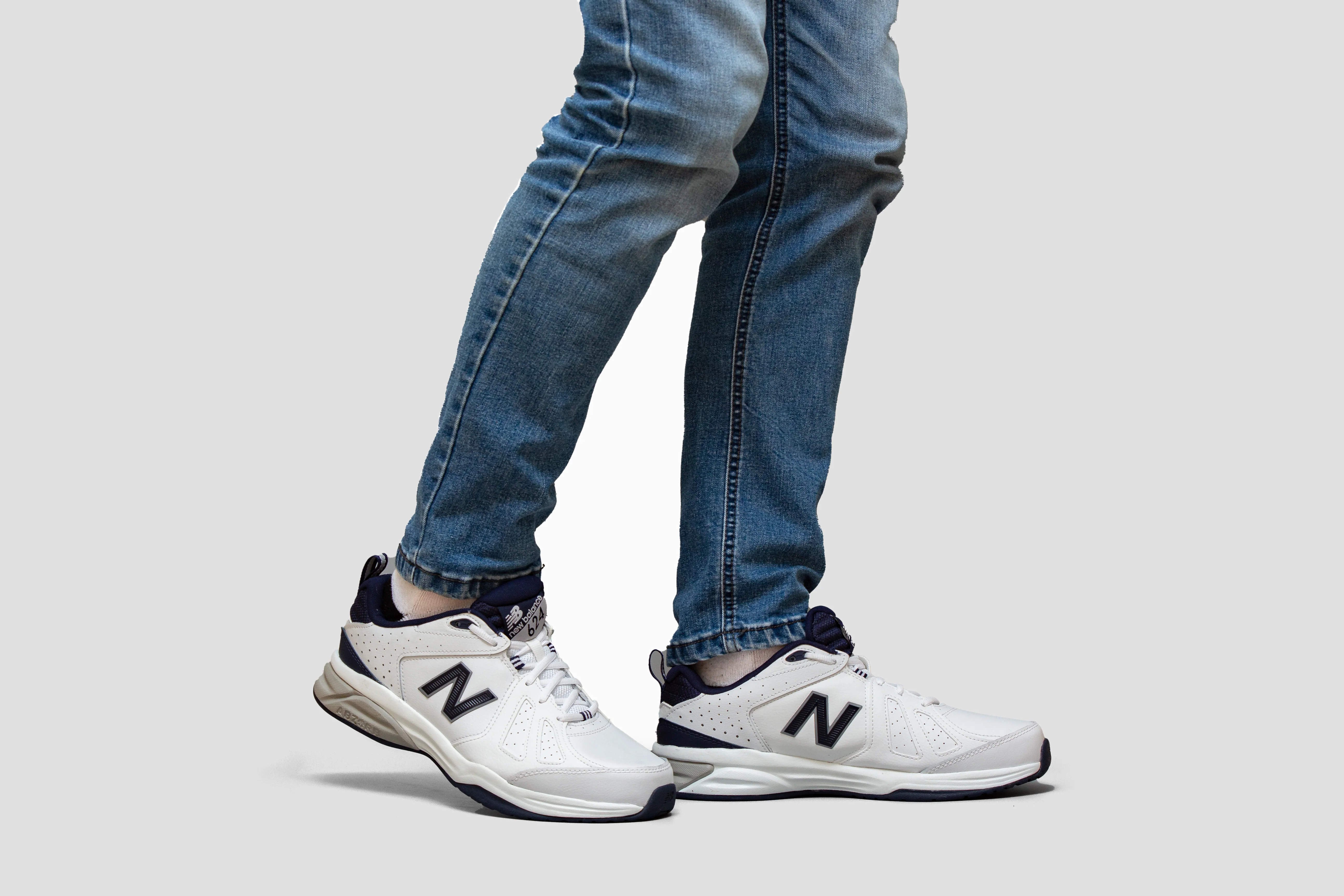 New Balance Mens Wide Fit 624V5 Trainers - White (2E / 4E / 6E Width) ABZORB - Image 4